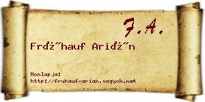 Frühauf Arián névjegykártya